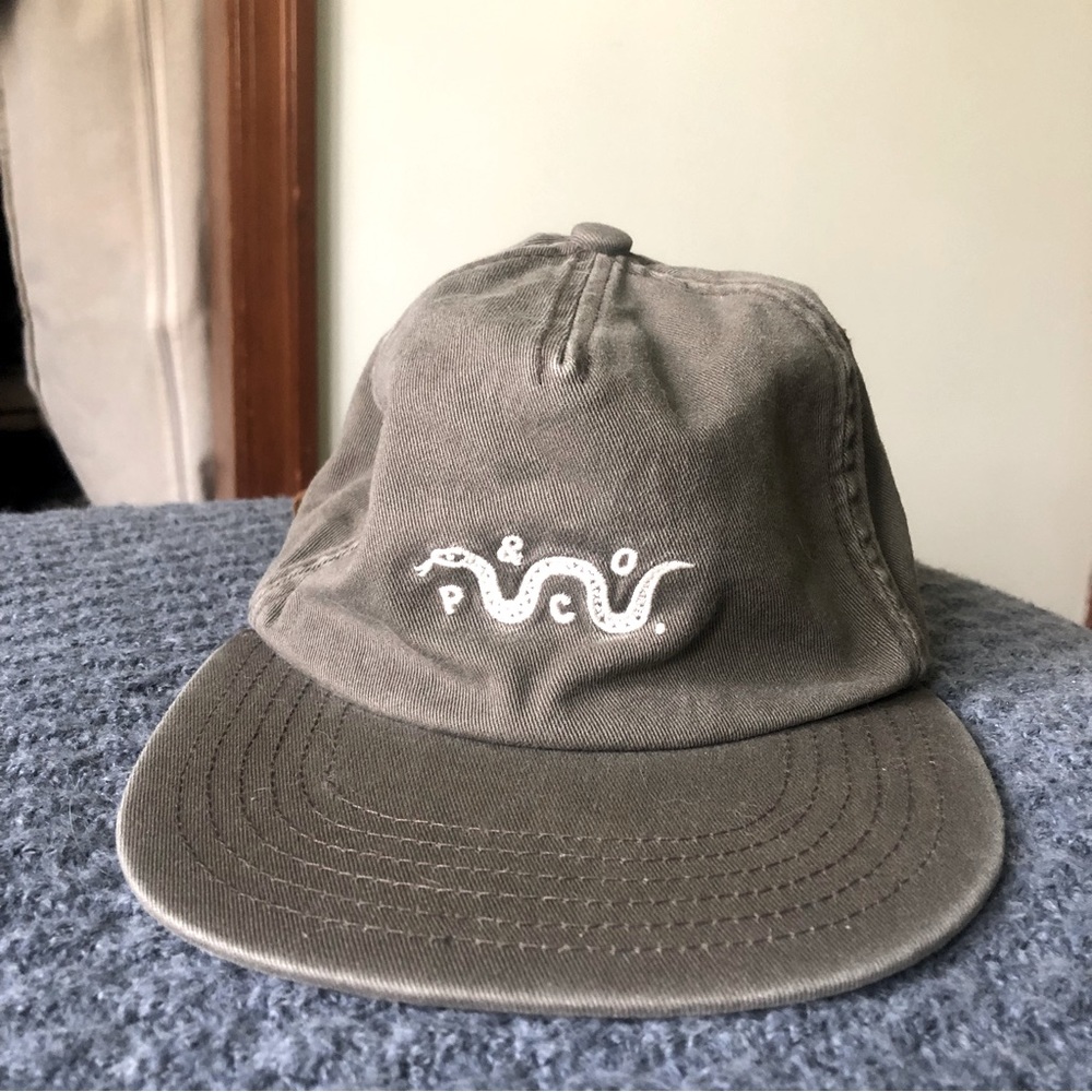 P & Co embroidered flat brimmed hat